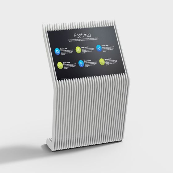 Smart Information Display Low-Poly 3D Model