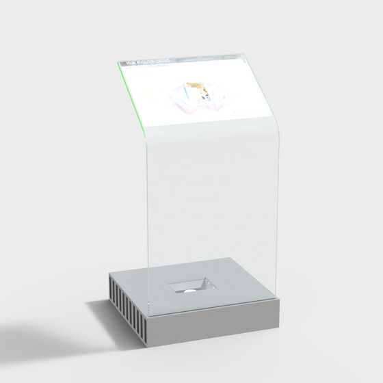 Elegant Low-Polygon Display Cabinet 3D model