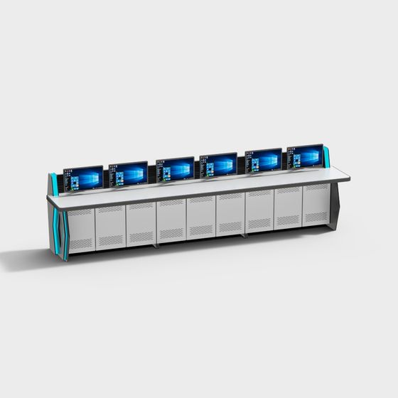 Sleek Collaborative Workstation 3D model for Modern Design