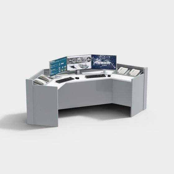 Minimalist Office Desk 3D model