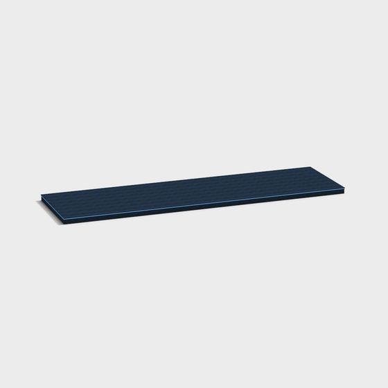Deep Blue Striped Longboard 3D model