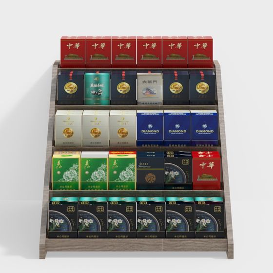 Elegant Low-Poly Tea Box Shelf 3D model