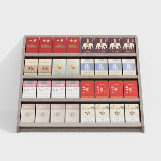 Stylish Low-Poly Shelf 3D Model