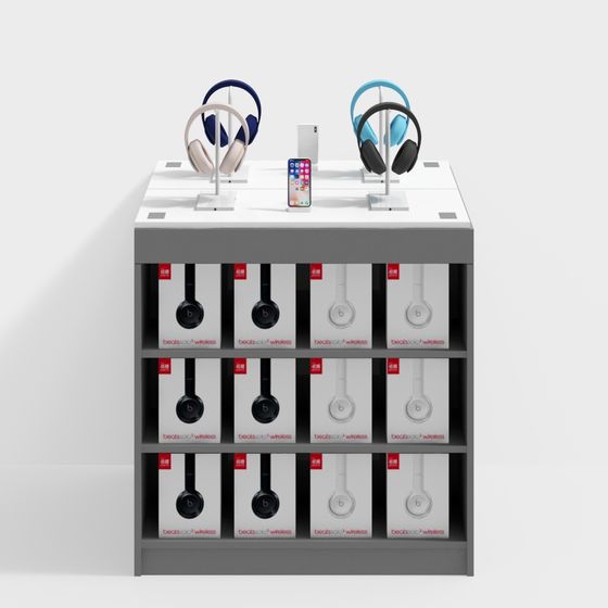 Stylish Low-Polygon Headphone Display Stand 3D model