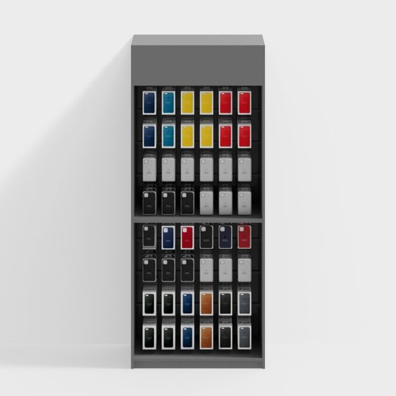 Stylish Mobile Display Cabinet 3D model