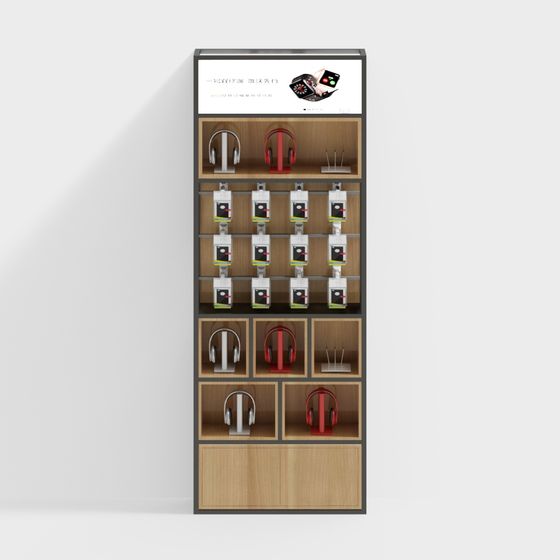 Stylish Headphone Display Cabinet 3D model