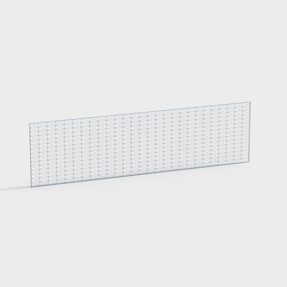 Grid Wall 3D Model - Low Poly Style