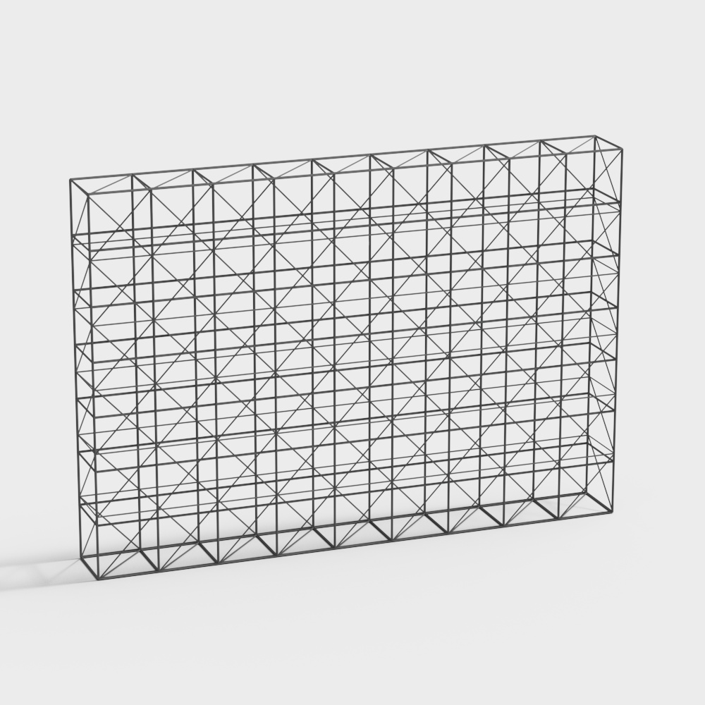 Grid Cube 3D Model - Minimalist Design
