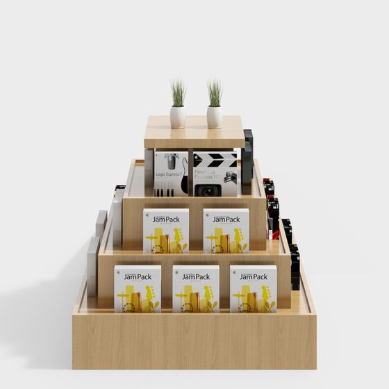 Low Poly High Detail Music Display Rack 3D model