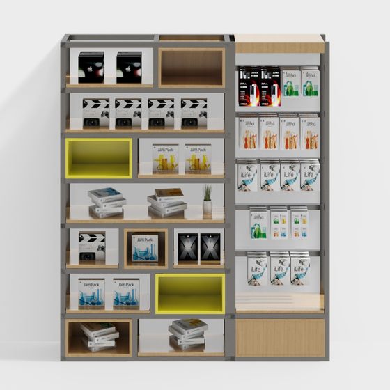 Modern Low-Poly Display Cabinet 3D model