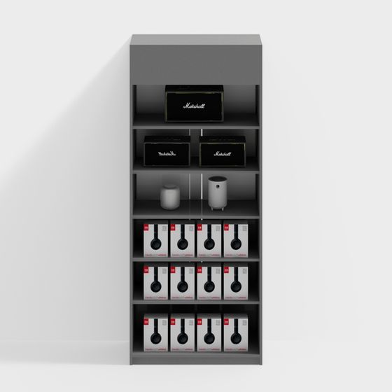 Low Poly Detailed Bookshelf 3D model