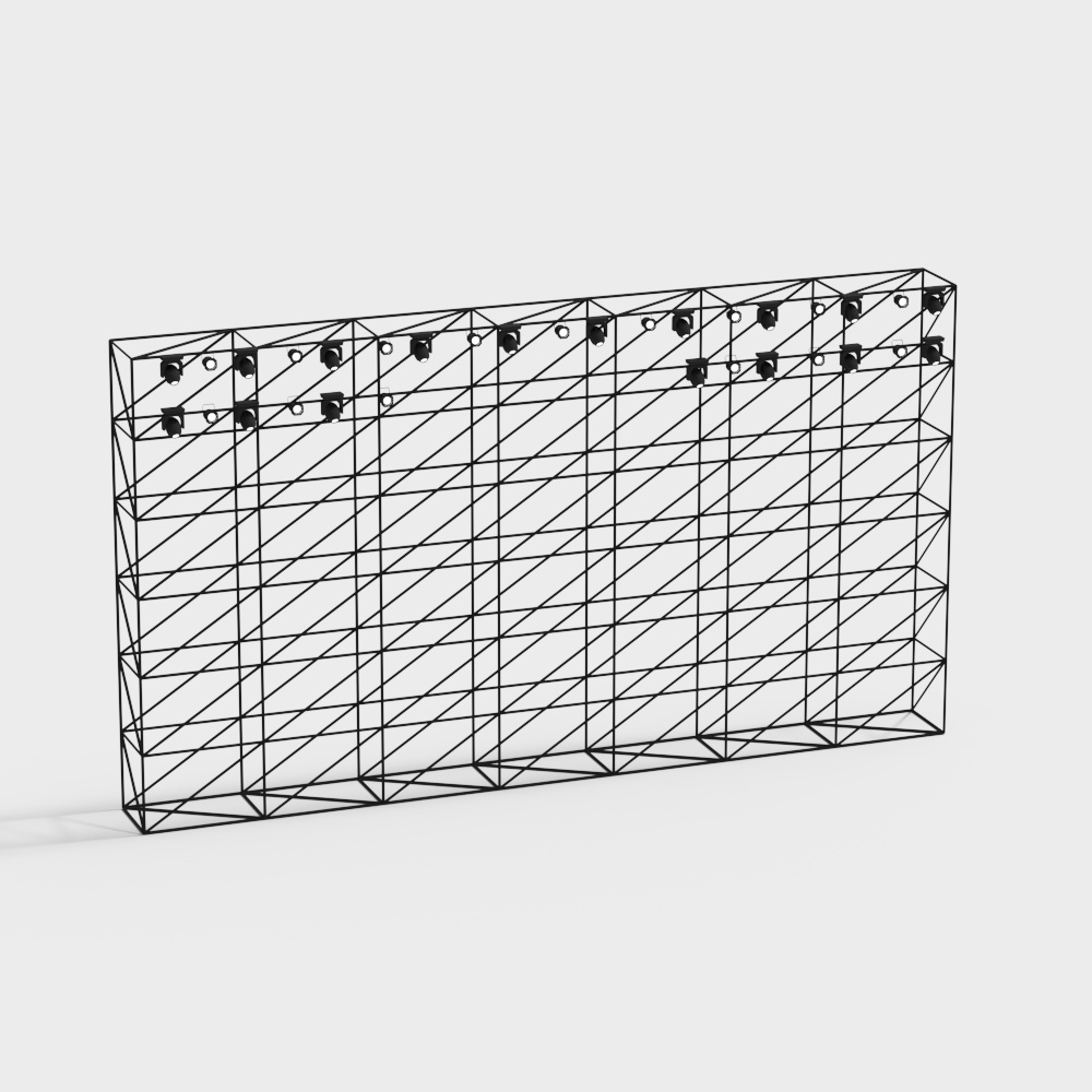 Grid Art Screen 3D model for Modern Spaces