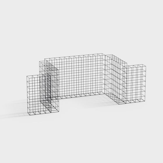 Grid Corridor Low-Poly 3D Model – Minimalist Black Grid