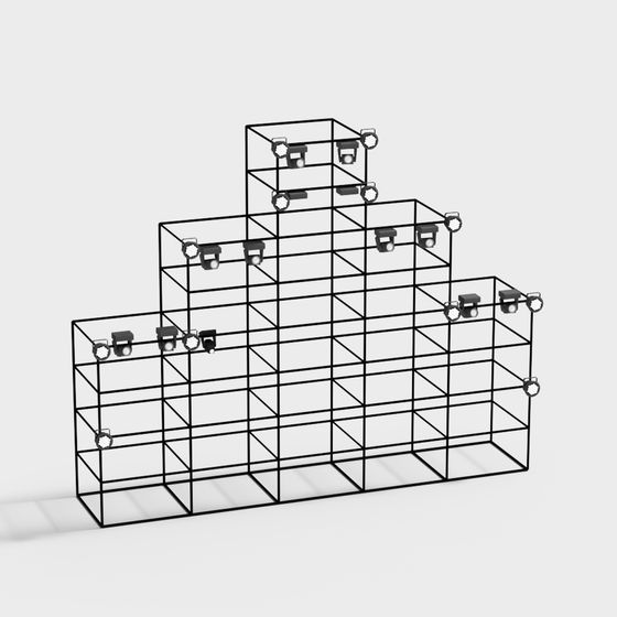 Futuristic Grid Staircase 3D model