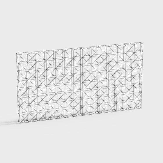 Grid Screen Low-Poly 3D Model