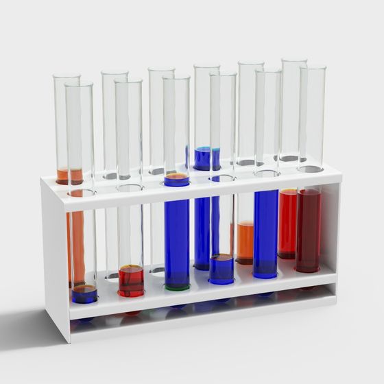 Low Polygon Test Tube Rack 3D model