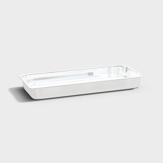 Elegant Aluminum Tray 3D Model