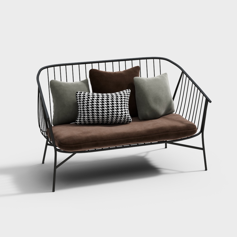 Elegant Low-Poly 3D Sofa Model for Modern Spaces