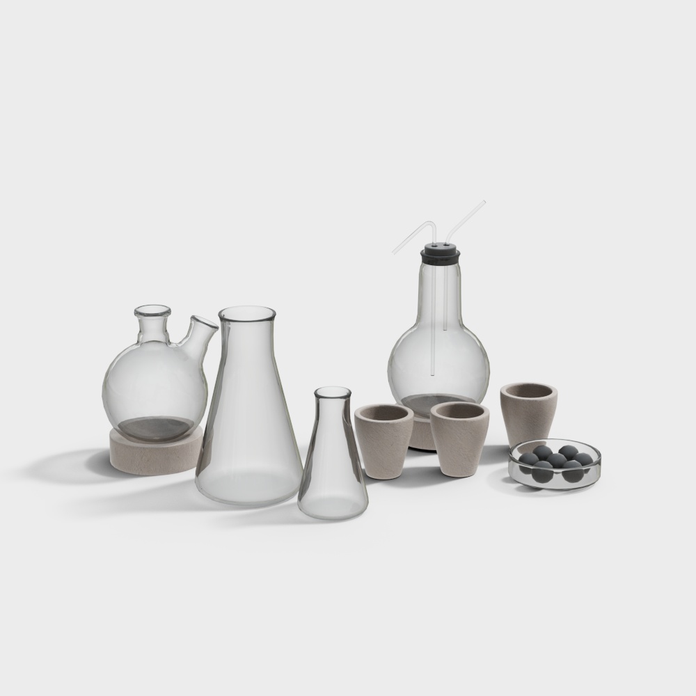Glass and Ceramic Art Set 3D model