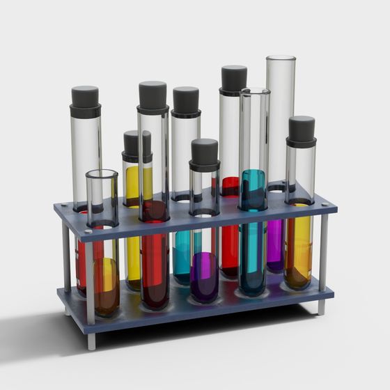 Colorful Laboratory Test Tube Rack 3D model
