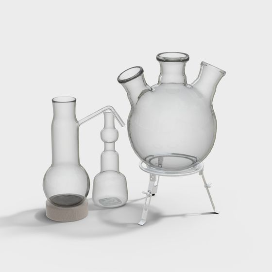 Minimalist Glass Laboratory Equipment 3D Model