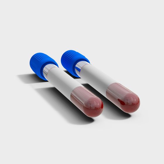 Realistic Test Tube Set 3D model for Medical Labs