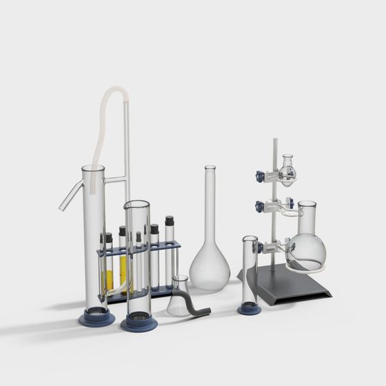 Low Polygon Chemical Laboratory Equipment 3D model