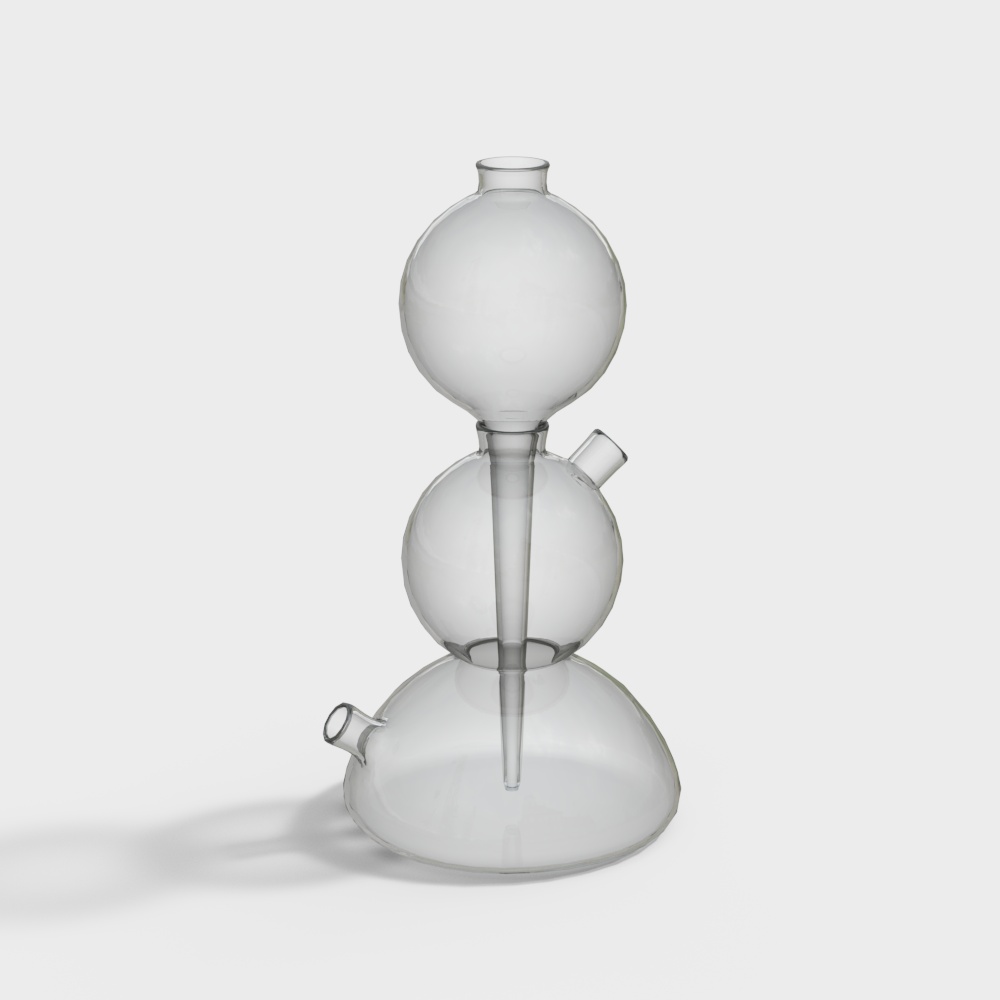 Glass Laboratory Low-Poly 3D Model