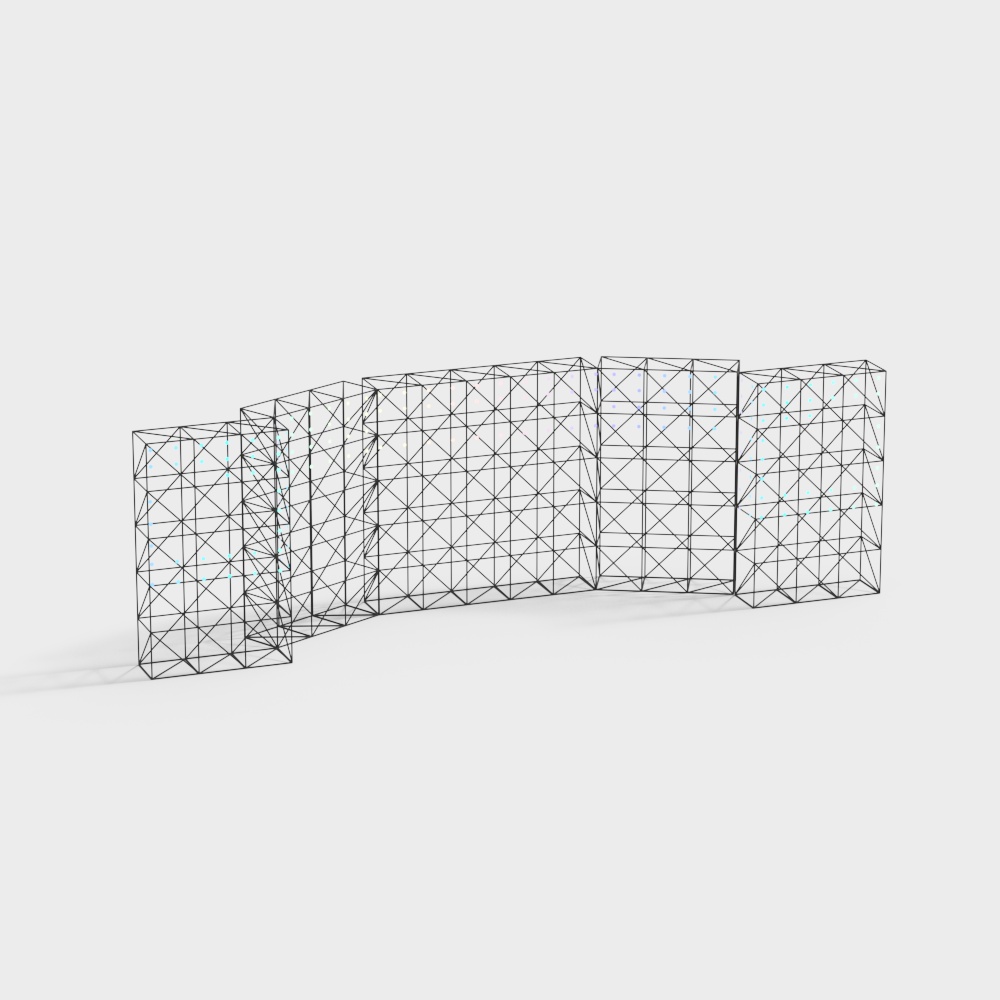 Future Wall 3D Model in Low-Polygon Style