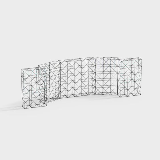 Future Wall 3D Model in Low-Polygon Style