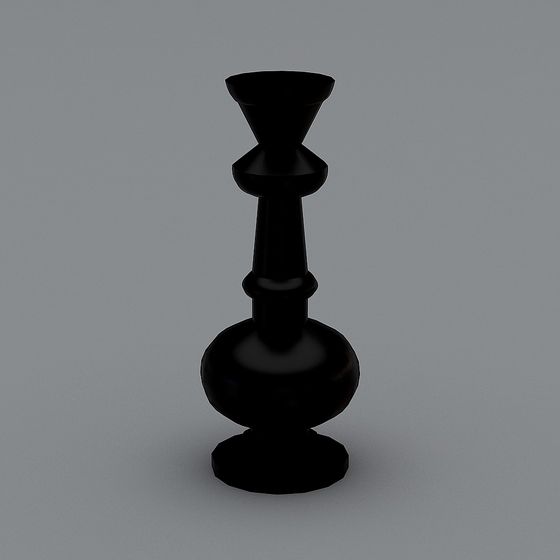 Elegant Black Candle Holder 3D model