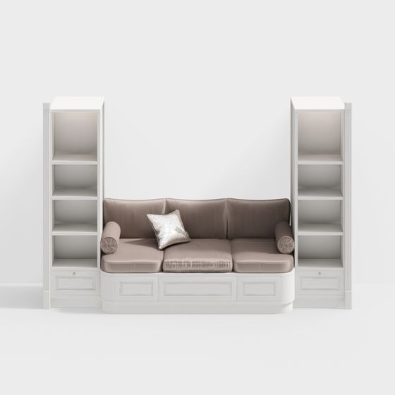 Embedded Sofa Bookshelf Combination 3D model