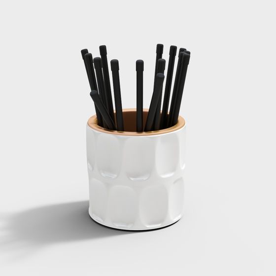 Stylish Low-Poly Pencil Holder 3D model for Home Decor