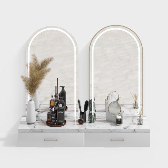 Elegant Modern Vanities 3D model Set