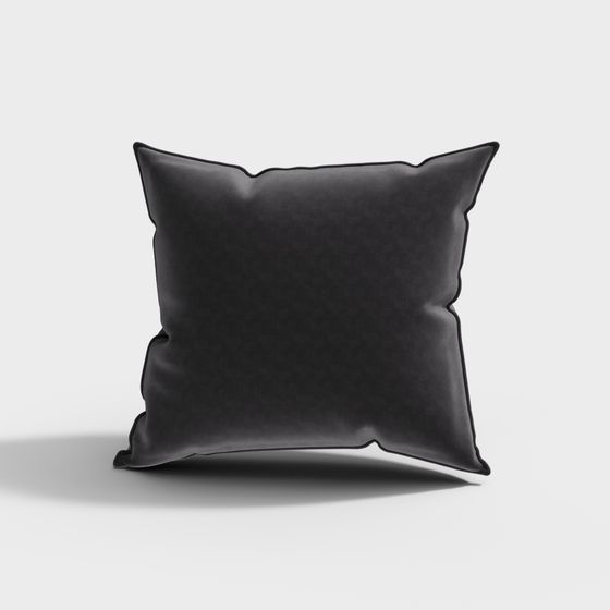 Black Velvet Cushion 3D model