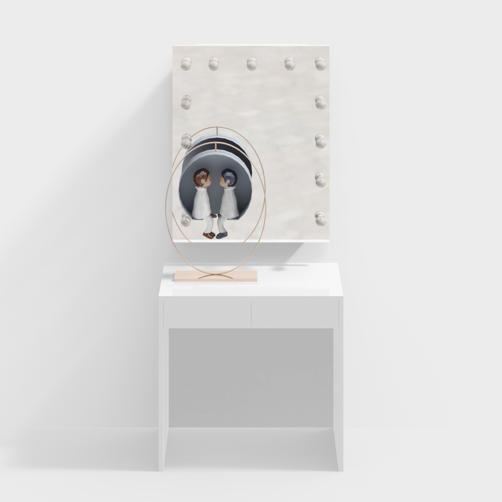 Wedding dress shop dressing room dressing table