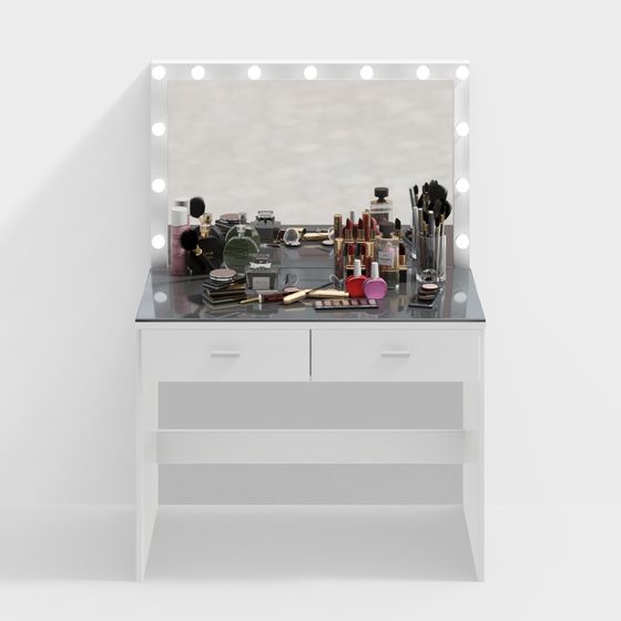 Elegant Minimalist Makeup Vanity 3D model