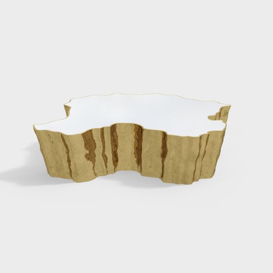 Wavy Wood Table 3D model