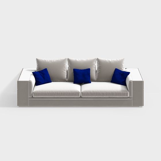 Elegant Low-Poly Sofa 3D Model for Modern Interiors