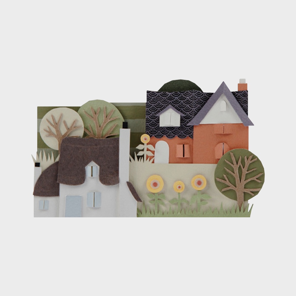 Charming Paper Village 3D model