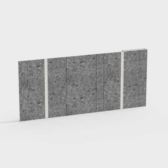 High-Detail Low-Poly Concrete Wall 3D model