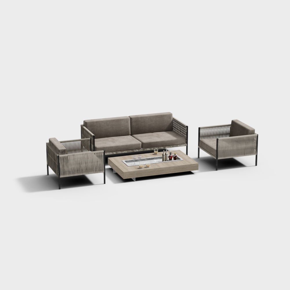 Outdoor courtyard rattan leisure sofa combination