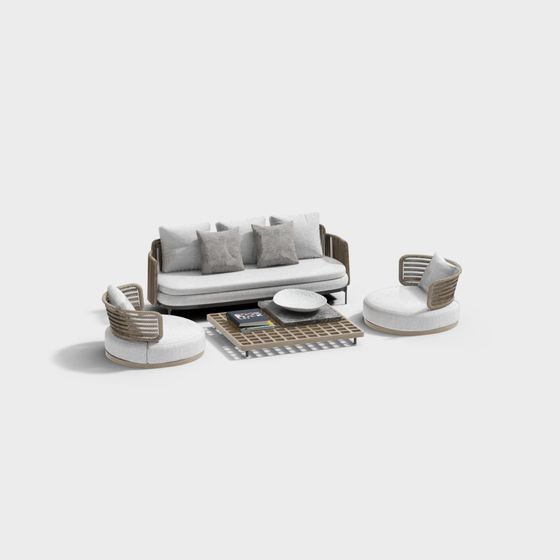 Cozy Retreat Sofa Set 3D model