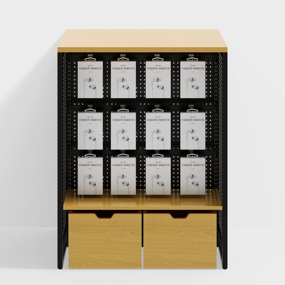 Modern Low-Poly Headphone Display Cabinet 3D model