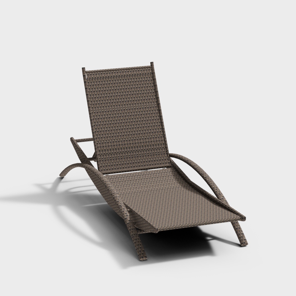 Mediterranean Casual Lounge Chair 3D Model – Woven Texture