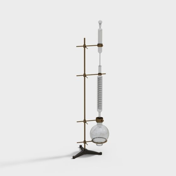Stylish Distillation Apparatus 3D model for Laboratory Scenes