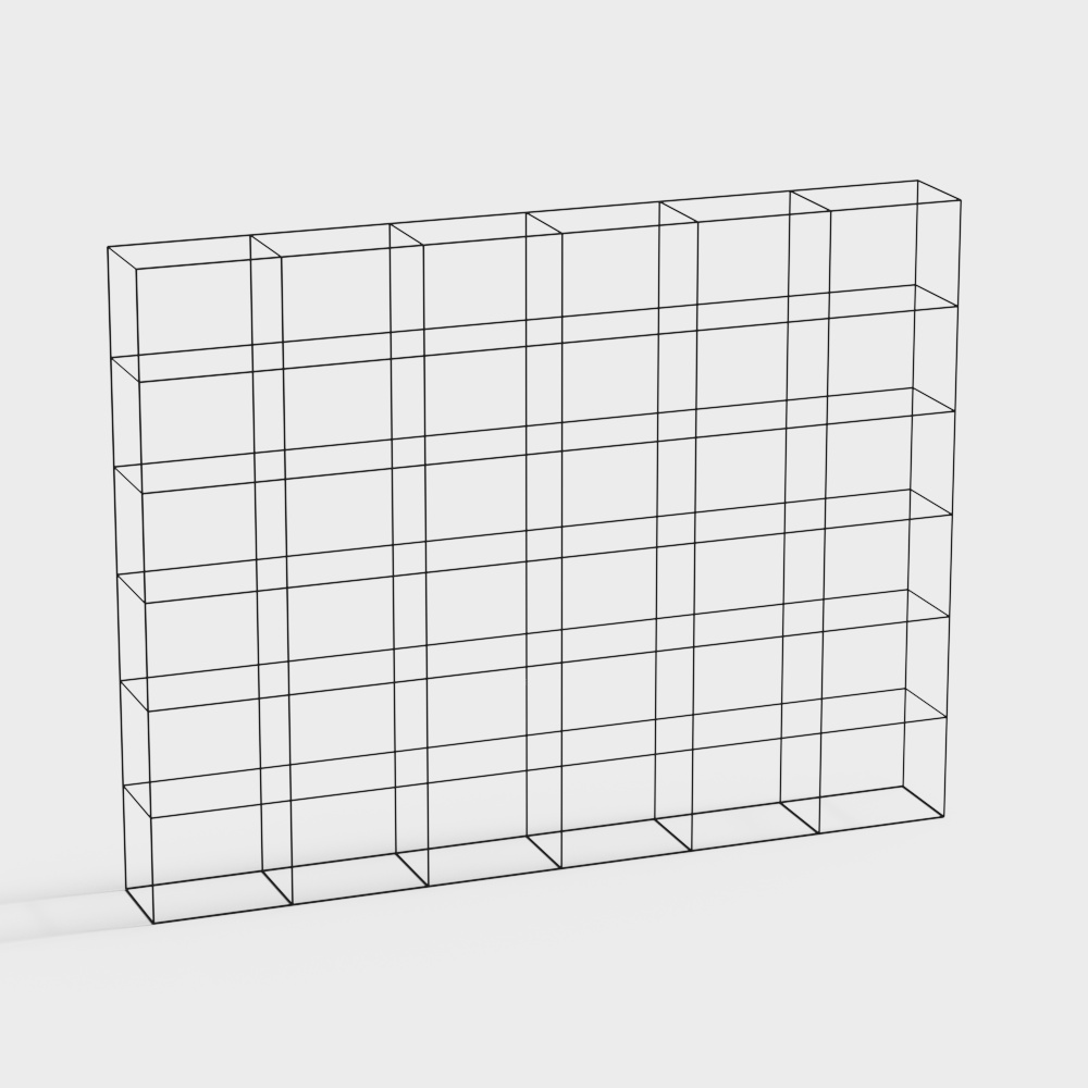 Low Poly Grid Bookshelf 3D model