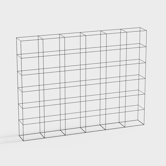 Low Poly Grid Bookshelf 3D model