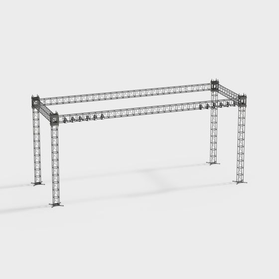 Industrial Truss Low Poly 3D Model for Creative Projects