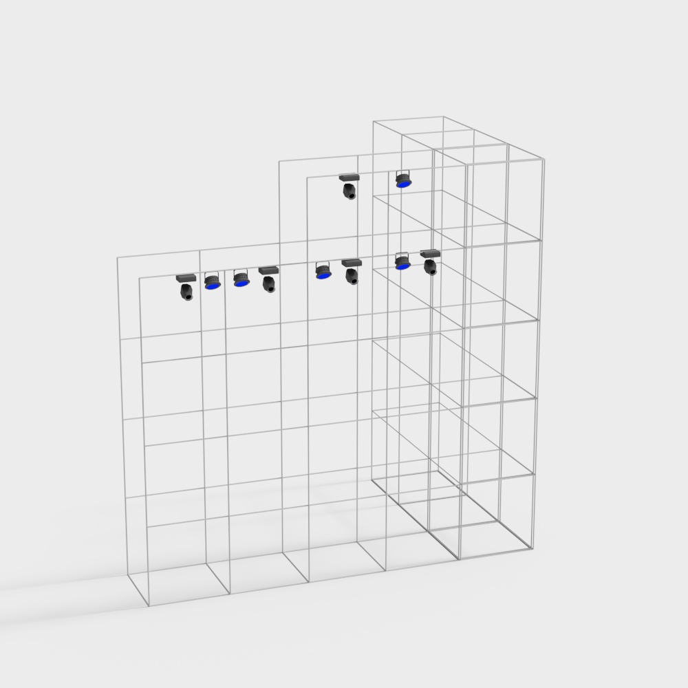 Urban Night Scene Lighting Display Stand 3D model